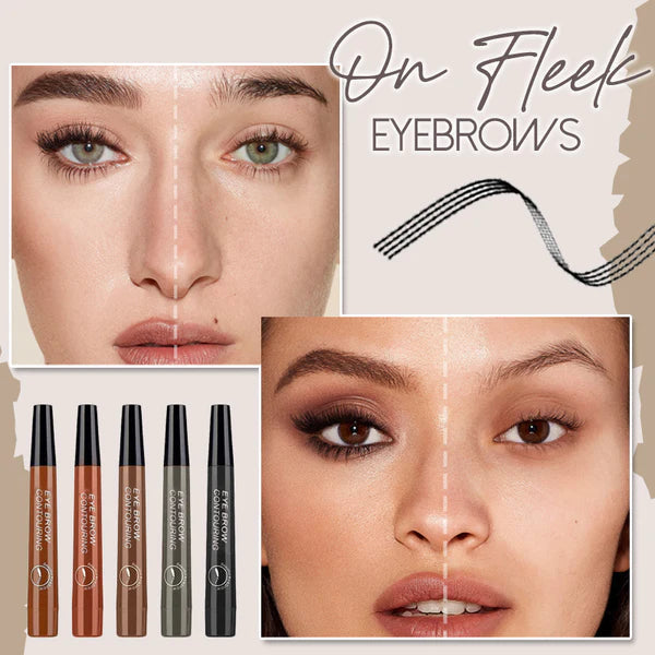 š Waterproof and sweat-proof 4-pronged eyebrow pencil