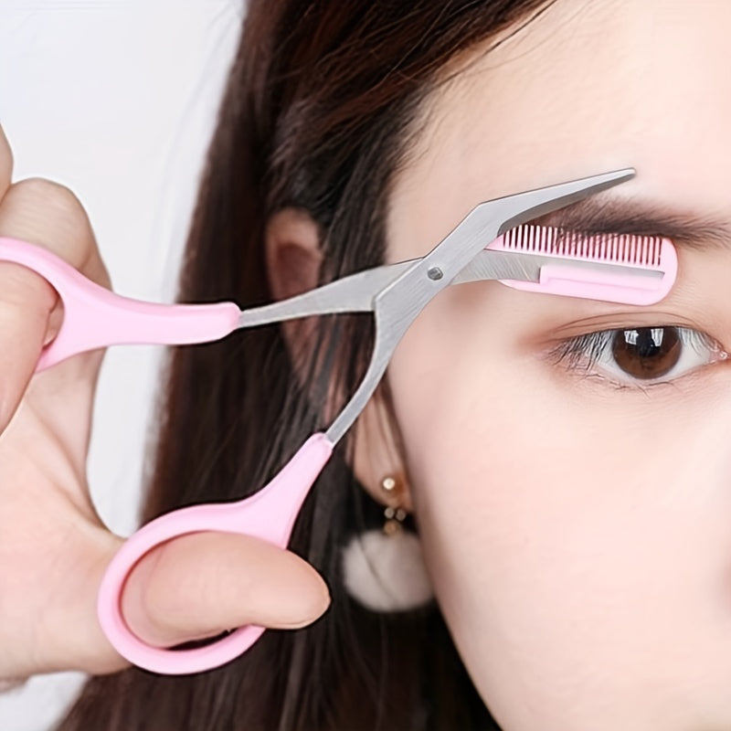 Eyebrow Trimming Scissors Free 3 Pcs Folding Eyebrow Trimmer
