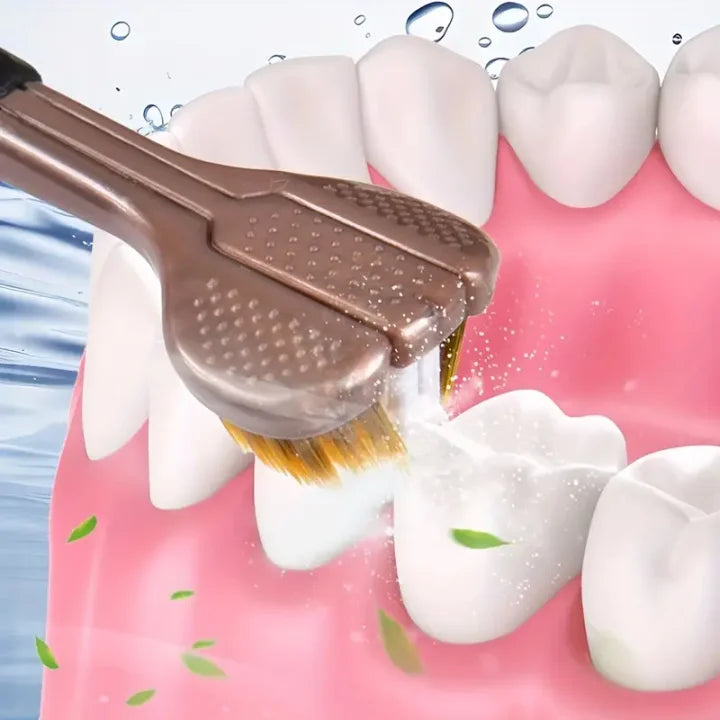 Three-Sided ManualToothbrushes 3XCleaning Power 360° Deep Cleaning