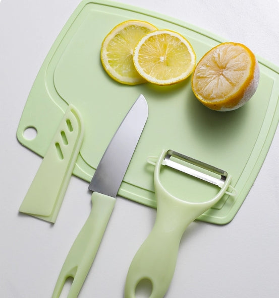 3 Pcs Set/ peeler,Fruit Knife ,Cutting Board Can Be Used for Home And Outdoor Compact And Portable