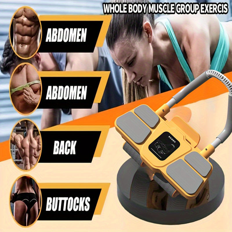 Unisex belly wheel, automatic rebound belly wheel with elbow protection, used for core strength training, fat burning, belly slimming, and fitness